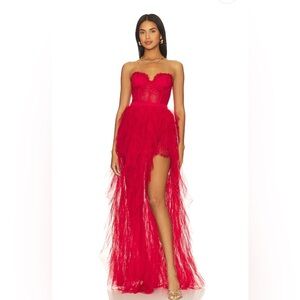 x REVOLVE Bustier Gown in Red For Love & Lemons